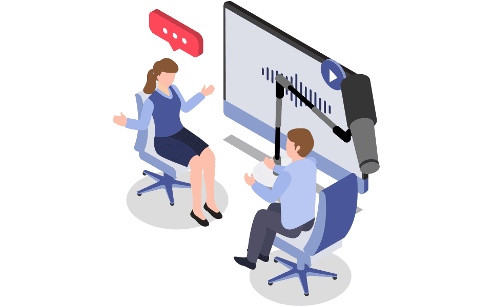 企業様の稼働は月1回・約2時間の収録だけ